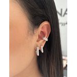 Piercing Fake Zircônias Baguetes Banho em Ródio Branco