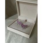 Brinco Ear Cuff Joinha Rosa Banhado a Ródio Branco