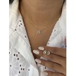 Conjunto Oval Joinha Acqua Banhado a Ouro