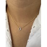 Conjunto Oval Joinha Acqua Banhado a Ouro