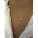 Conjunto Oval Joinha Cristal Banhado a Ouro