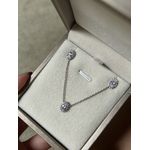 Conjunto Oval Joinha Cristal Banhado a Ródio Branco