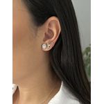 Conjunto Oval Joinha Cristal Banhado a Ródio Branco