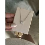 Colar Ponto de Luz Quadrado Banhada a Ródio Branco
