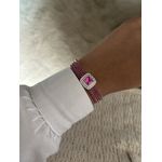 Pingente Safira Pink Micro Cravejado Banhada a Ródio Branco