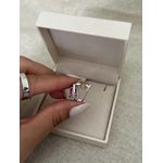Pingente Safira Pink Micro Cravejado Banhada a Ródio Branco