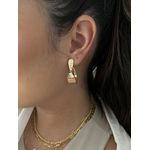Brinco Argola Chapa Detalhe Torcido Banhado a Ouro 