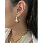 Brinco Argola Chapa Detalhe Torcido Banhado a Ouro 