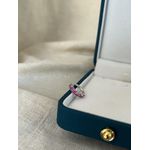 Piercing Fake Safira Pink Banhado a Ródio Branco