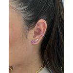Piercing Fake Safira Pink Banhado a Ródio Branco