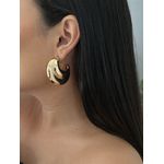 Brinco Argola Detalhada Maxi Banhada a Ouro 