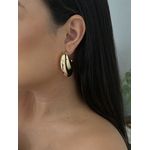 Brinco Argola Detalhada Maxi Banhada a Ouro 