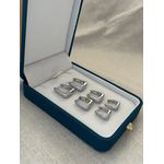 Trio Argolas Triangulares Cravejadas Banhadas Ródio Branco 