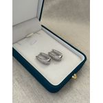 Brinco Argola Gota Cravejada Banhado Ródio Branco