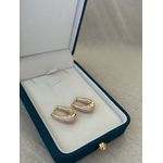 Brinco Argola Gota Cravejada Banhado Ouro 18k