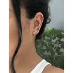 Brinco Palito Cravejado Colorido Banhado a Ouro