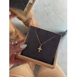Colar Cruz Abaulada Banhado a Ouro