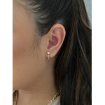 Brinco Ear Hook Cravejado Colorido Banhado a Ouro 