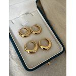 Brinco Argola Abaulada Banhado Ouro 