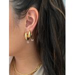 Brinco Argola Abaulada Banhado Ouro 