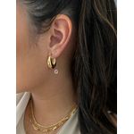 Brinco Argola Abaulada Banhado Ouro 