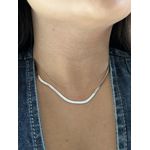 Choker Fita Laminada Ródio Branco