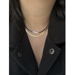 Choker Fita Laminada Ródio Branco