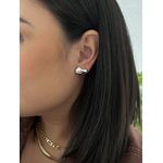 Brinco Ear Cuff Orgânico Banhada a Ródio Branco 