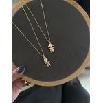 COLAR FILHOS COM PÉROLA BANHADO A OURO 