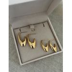 BRINCO ARGOLA OVAL BANHADA A OURO 