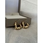 BRINCO ARGOLA ORGÂNICA BANHADA A OURO