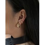 BRINCO ARGOLA ORGÂNICA BANHADA A OURO