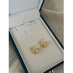 Brinco Argola Triangular Banhado a Ouro
