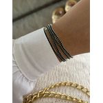 Kit 4 Pulseiras Rivieras Elástico Verde Esmeralda 