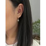 BRINCO ARGOLINHA OLHO GREGO PENDENTE BANHADO A OURO