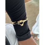 Bracelete Formato Orgânico Ajustável Banhado a Ouro