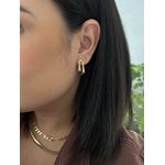 Brinco Gota Duplo Banhado a Ouro