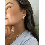 Brinco Gota Duplo Banhado a Ouro