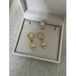 BRINCO ARGOLINHA PENDENTE CONCHA BANHADO A OURO