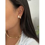 Brinco Triângulo Cravejado Banhada a Ouro