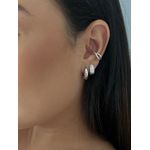 Piercing Fake X Cravejado Banhado a Ródio Branco 