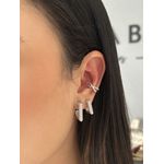 Piercing Fake X Cravejado Banhado a Ródio Branco 