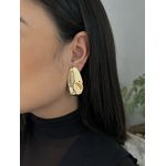 BRINCO CHAPA ORGÂNICO BANHADO A OURO 