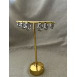 Trio Argolas Sextavadas Banhadas a Ródio Branco