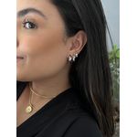 Trio Argolas Sextavadas Banhadas a Ródio Branco