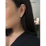 BRINCO FRONTAL VAZADO MICRO CRAVEJADO BANHADO A OURO