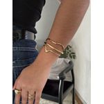 BRACELETE ONDULADO TORCIDO BANHADO A OURO