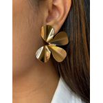 Brinco Flor Orgânico Ouro 18k