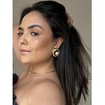 Brinco Entrelaçado com Pérola Banhado a Ouro