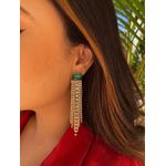 Brinco Pedra Turmalina Franjas